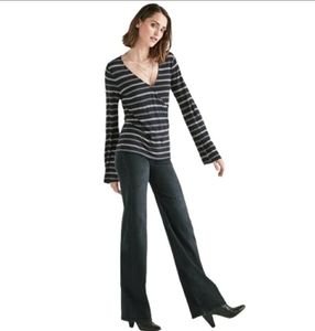 Lucky Bell Sleeve Wrap Top with working button